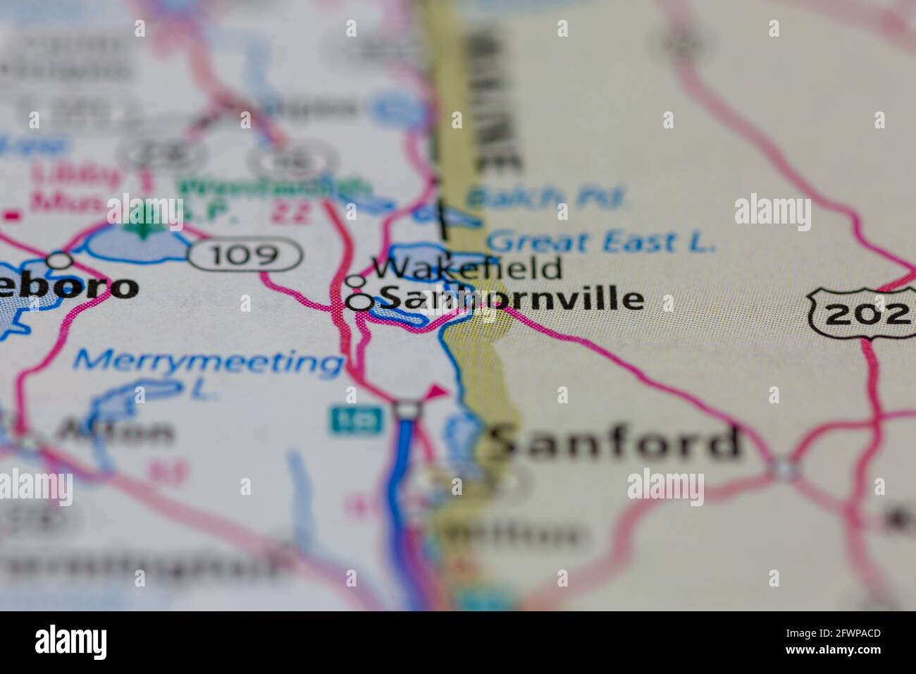 Sanbornville on a map hi-res stock photography and images - Alamy