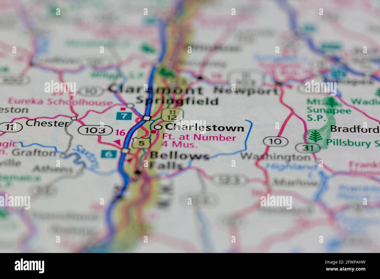 Charlestown New Hampshire USA shown on a Geography map or Road map