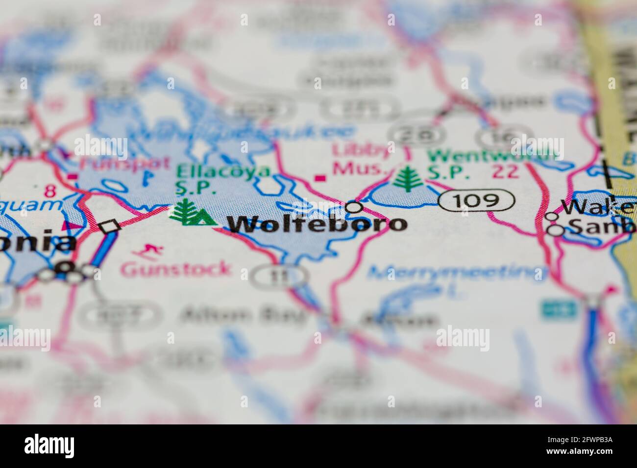 Wolfeboro New Hampshire USA shown on a Geography map or Road map Stock Photo Alamy