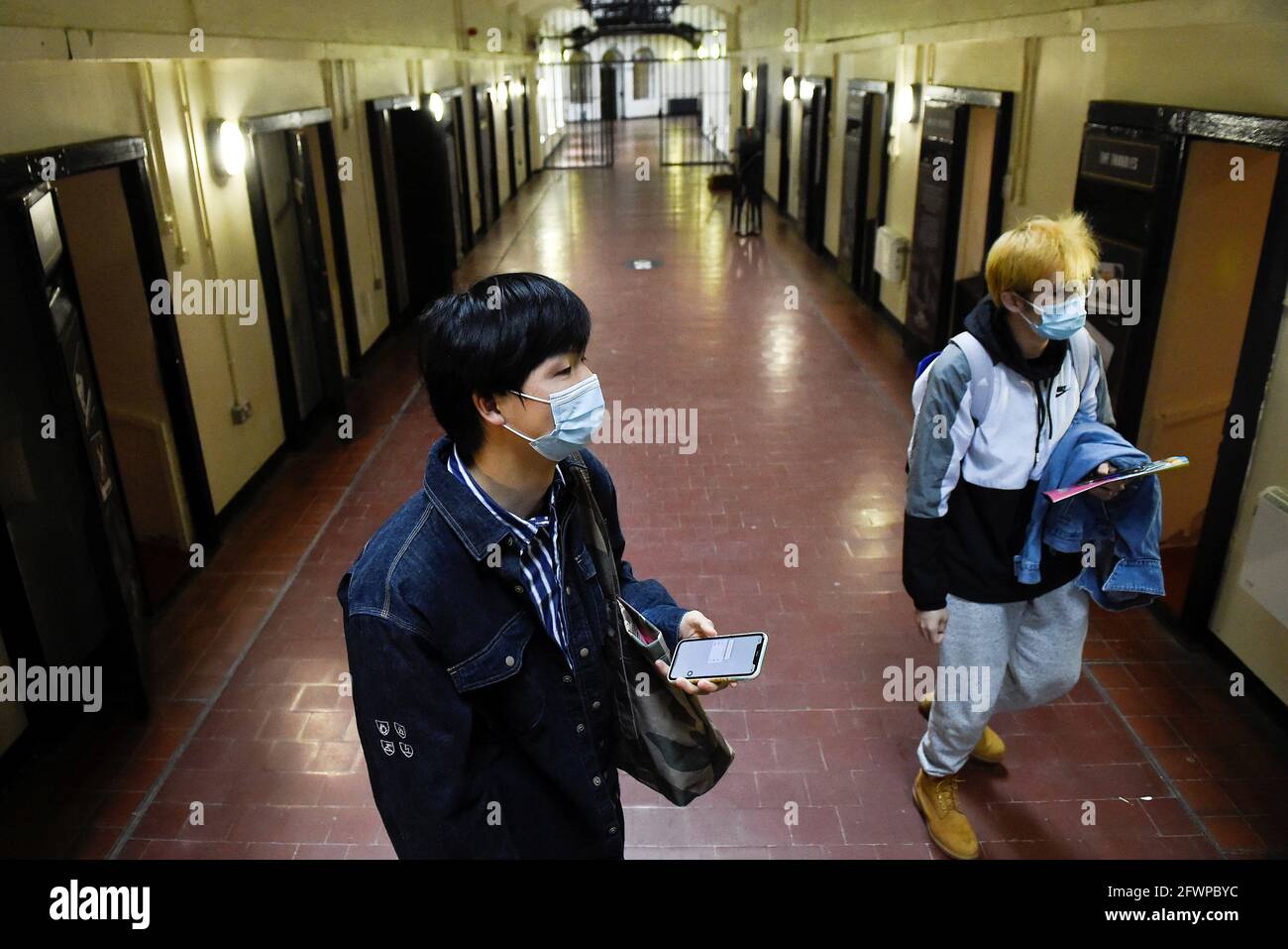People visit Crumlin Road Gaol, a Victorian era prison opened in 1846 and shut in 1996, as coronavirus disease (COVID-19) restrictions begin to ease in Belfast, Northern Ireland, Britain May 24, 2021. REUTERS/Clodagh Kilcoyne Stock Photo