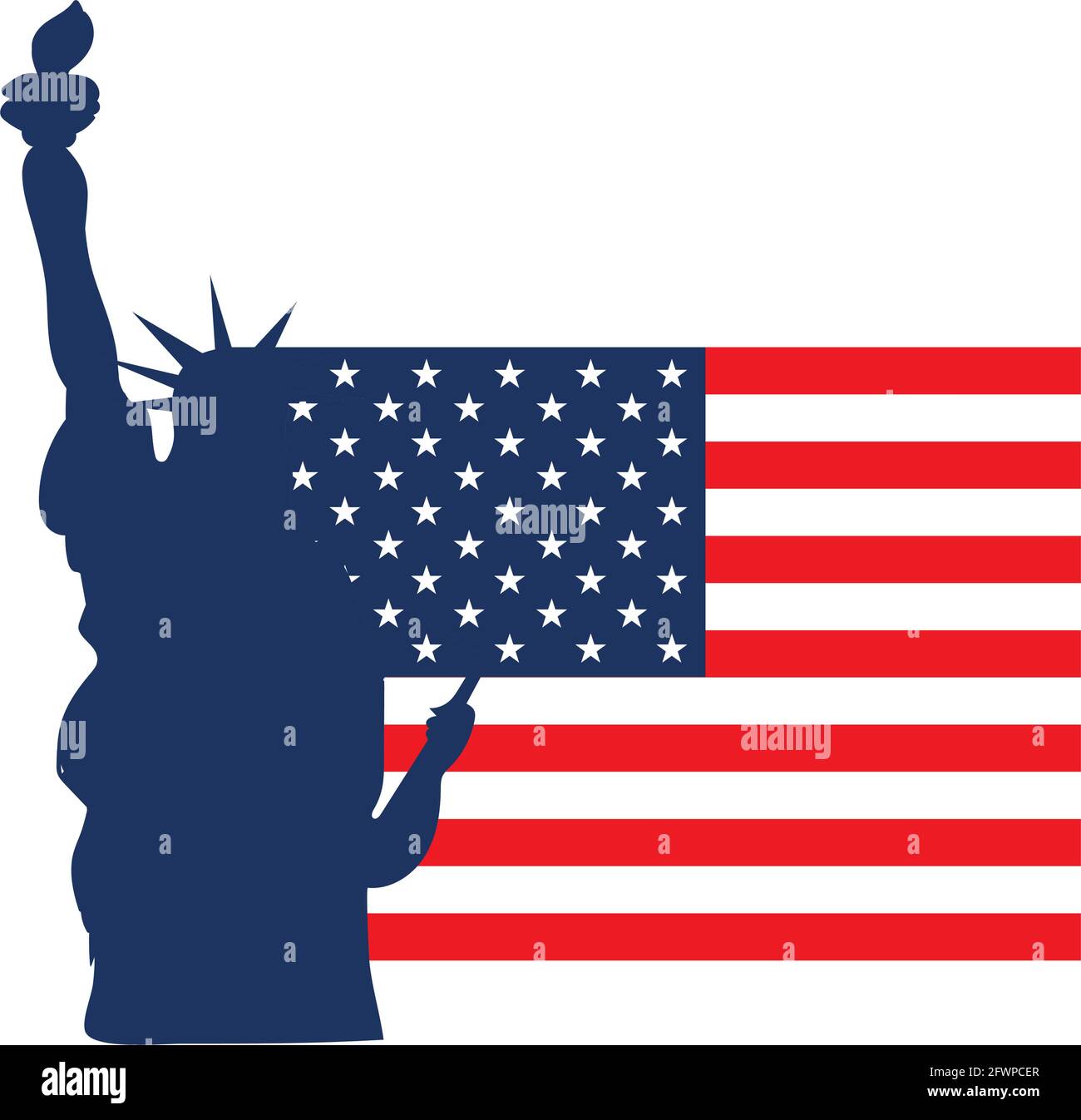 american flag statue liberty Stock Vector Image & Art - Alamy