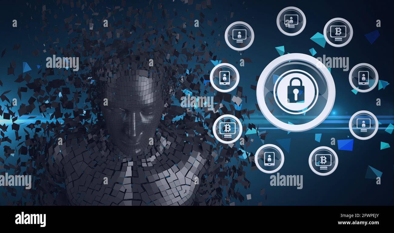 Composition of exploding metallic human bust and online security ...