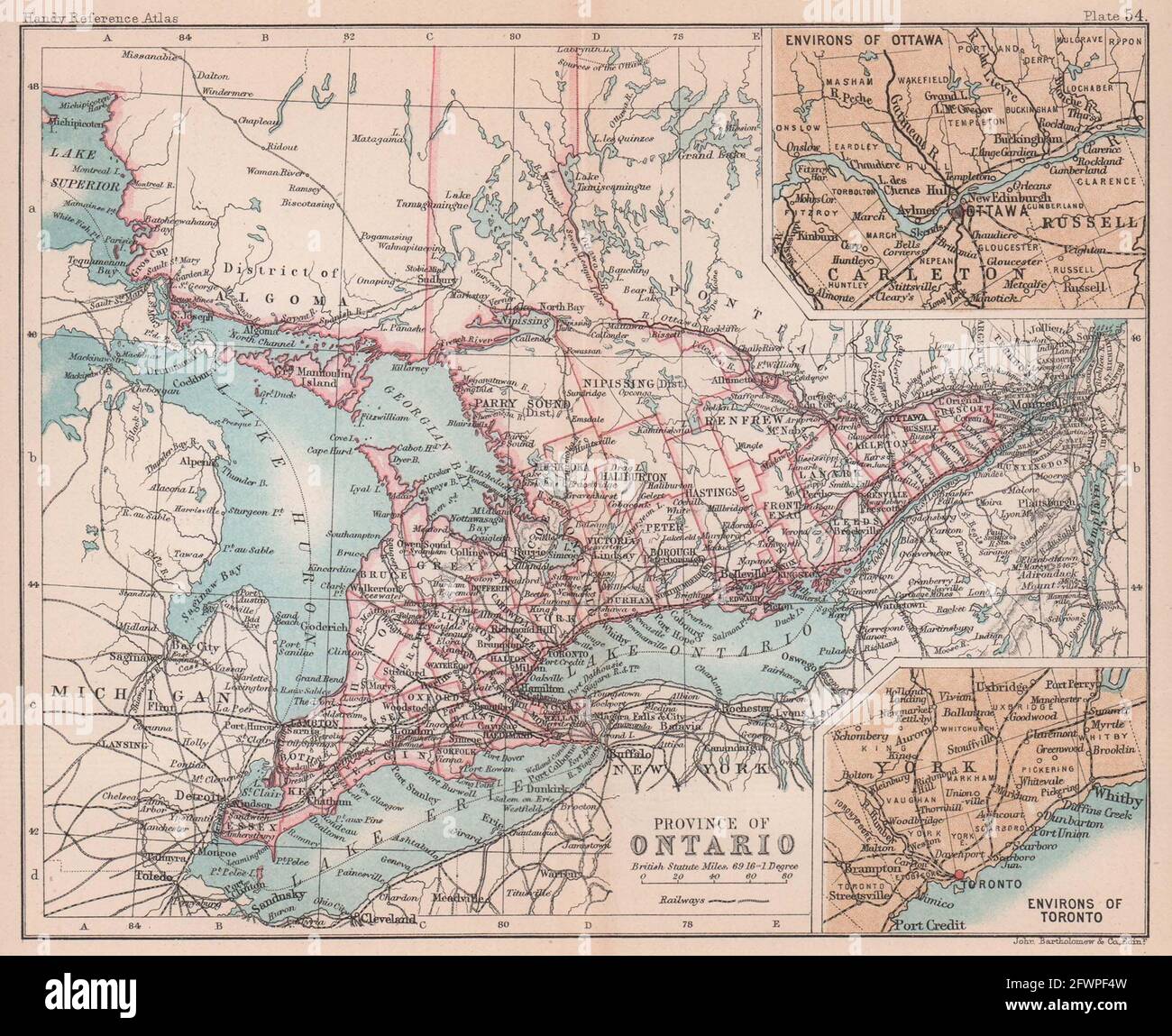 Old Maps Of Ontario Old Ontario Map High Resolution Stock Photography And Images - Alamy