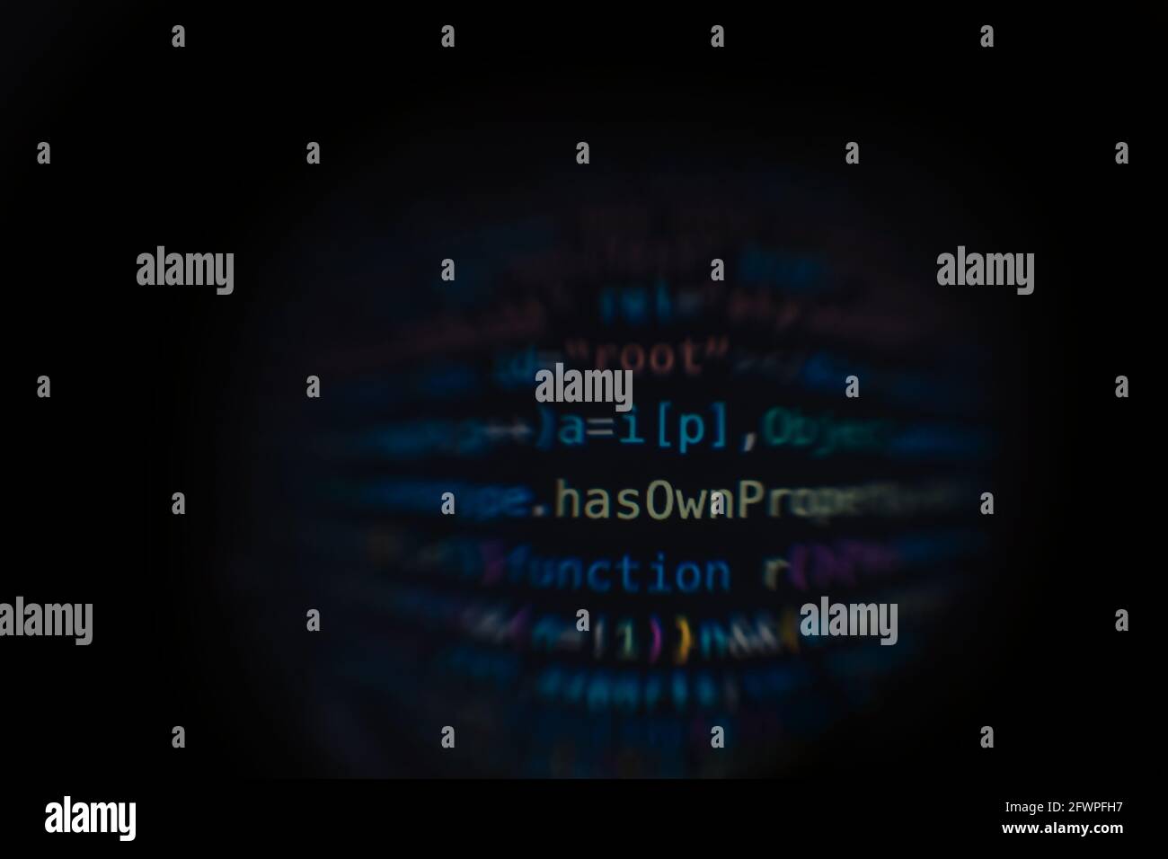 Software developer code. Abstract computer script code. Software developer code programming screen. Programming Software running time. The code text i Stock Photo
