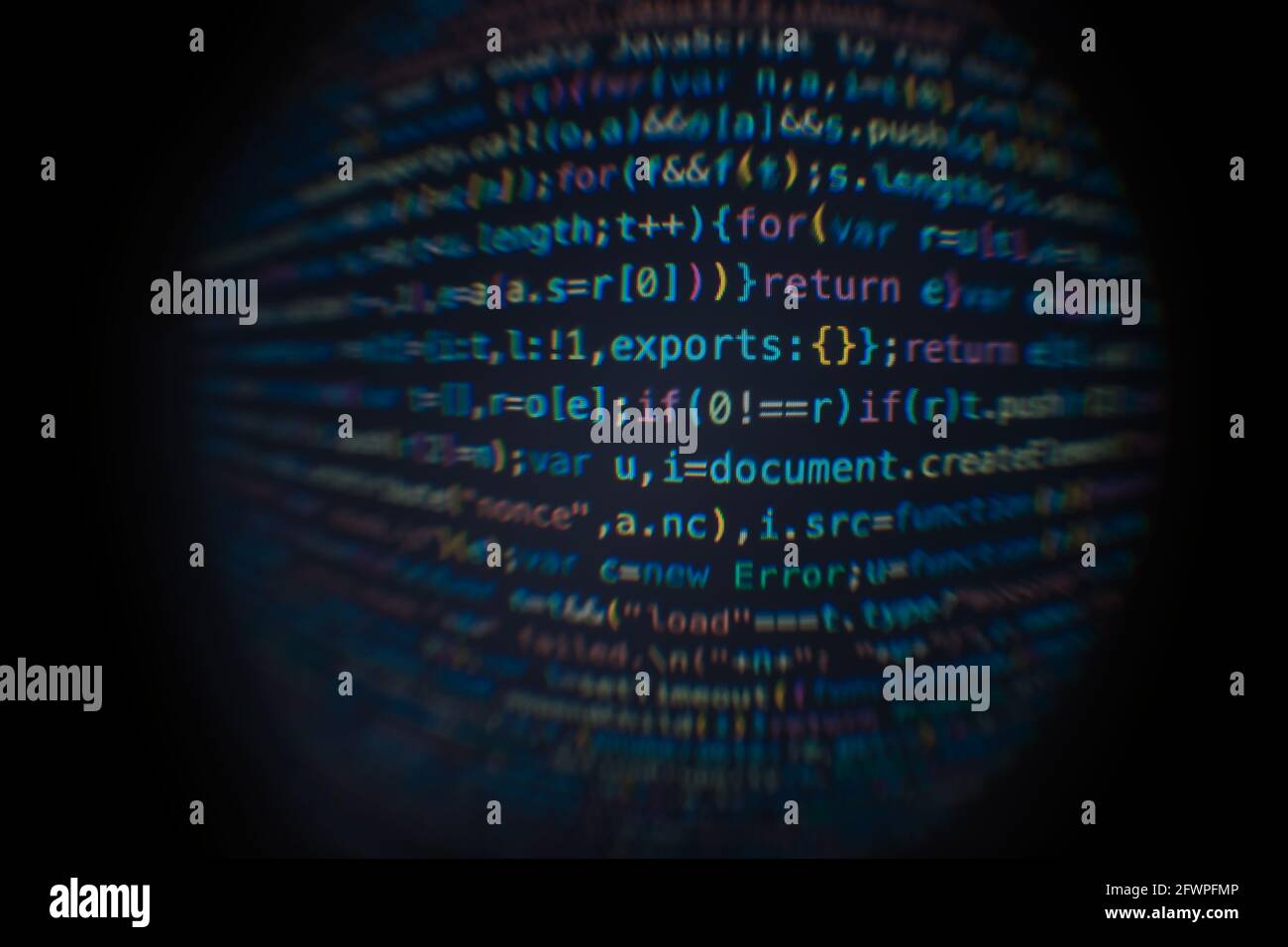 Software developer code. Abstract computer script code. Software ...