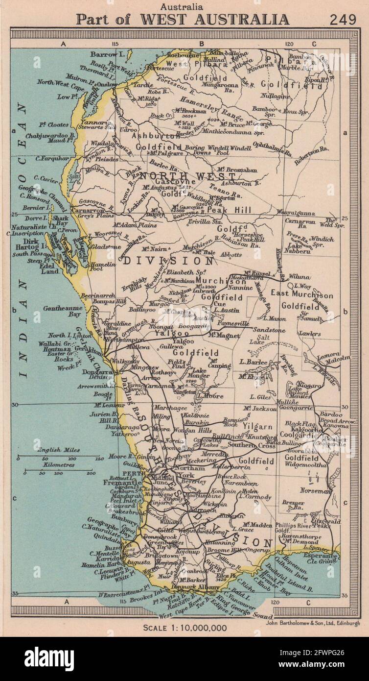 Western australia map hi-res stock photography and images - Alamy