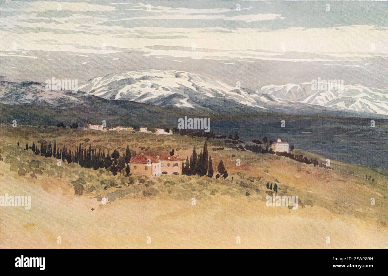 Florence, south-east from San Domenico after a snowfall. Alex Murray 1904 Stock Photo