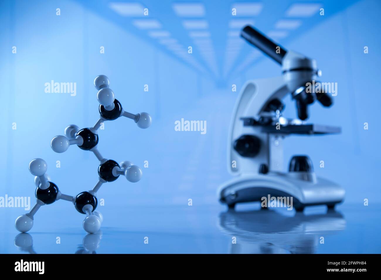 Atom, Microscope, Laboratory equipment Stock Photo Alamy