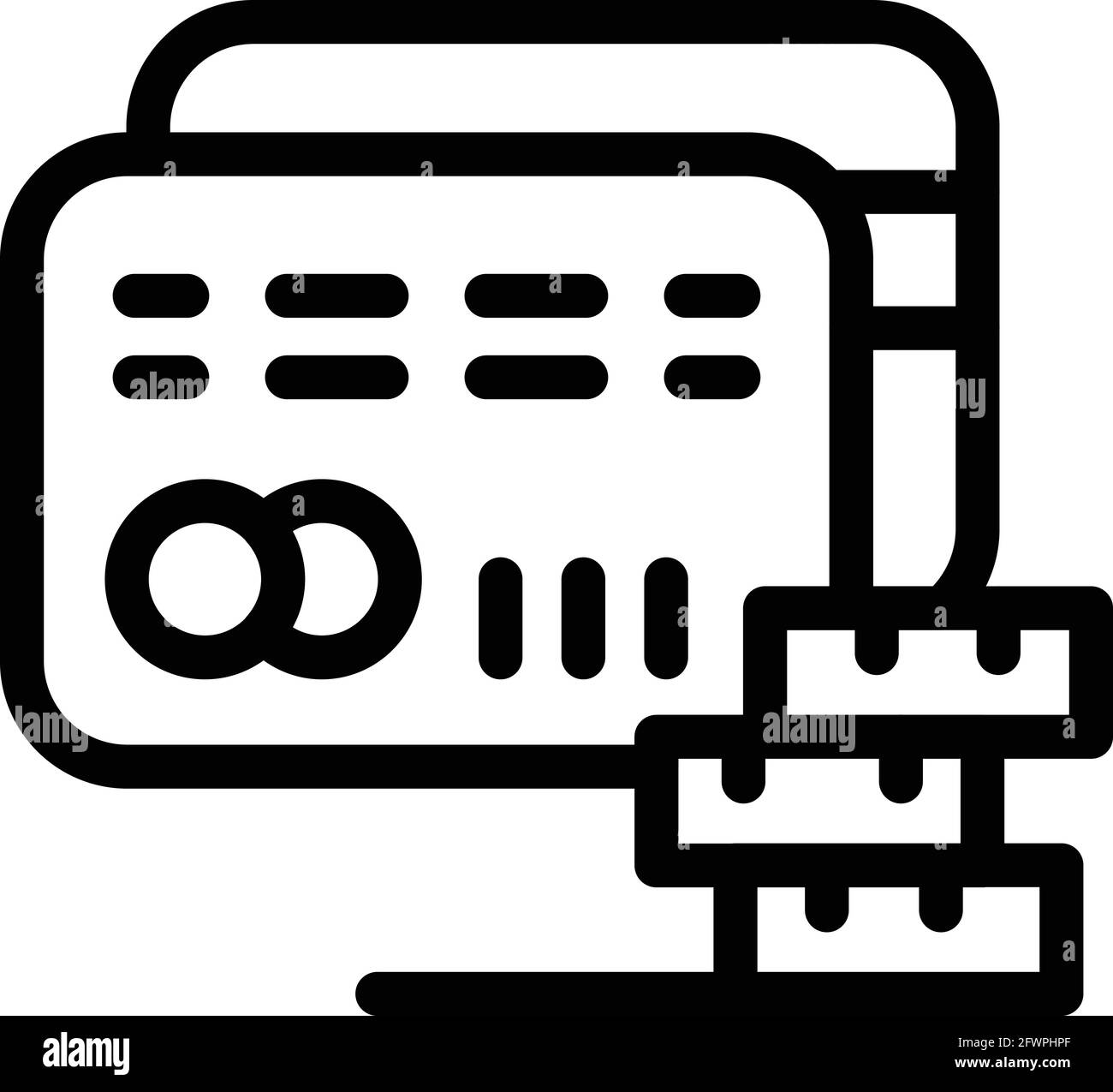 Credit card support icon. Outline Credit card support vector icon for ...