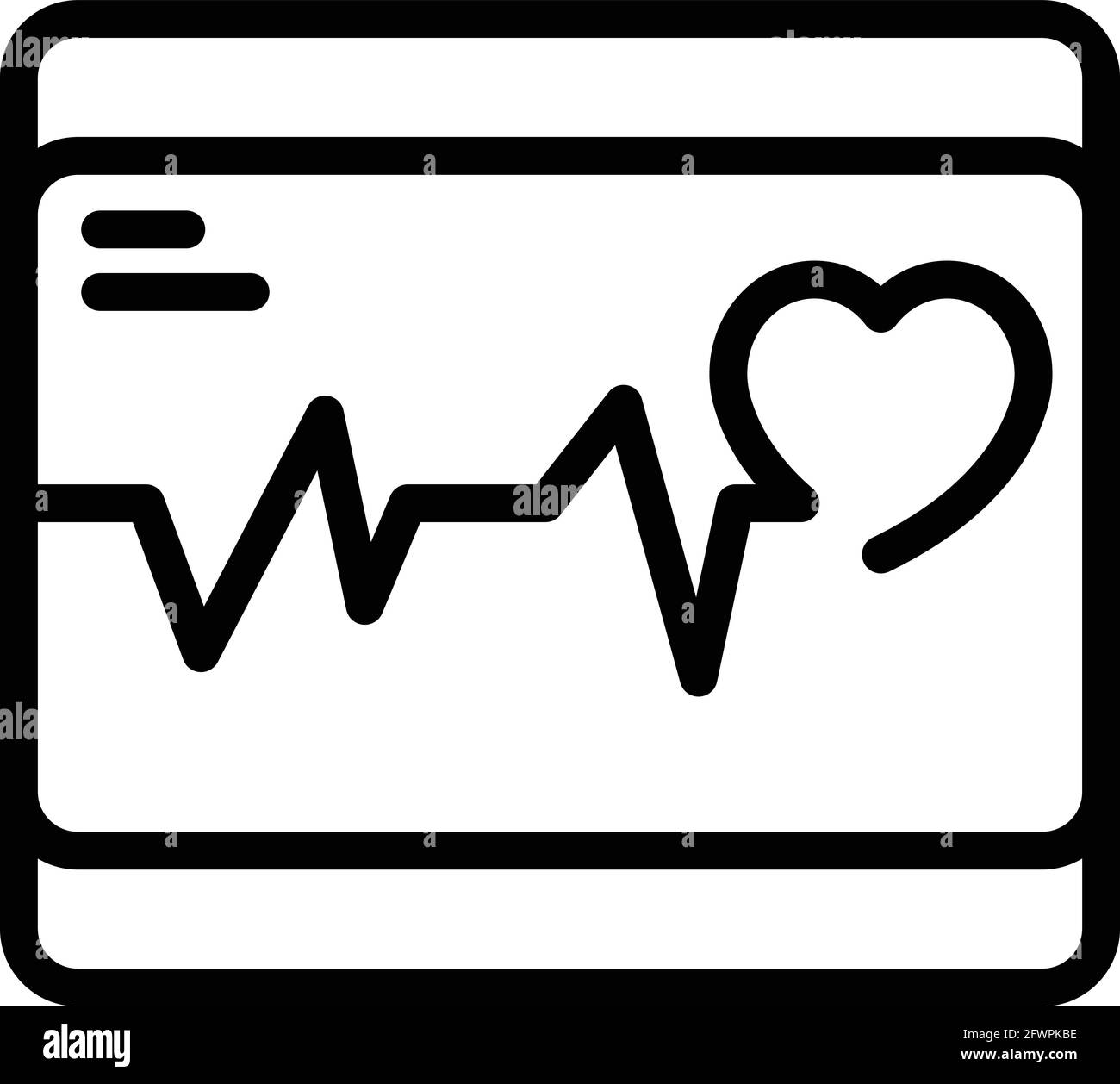 Screen defibrillator icon. Outline Screen defibrillator vector icon for web design isolated on white background Stock Vector