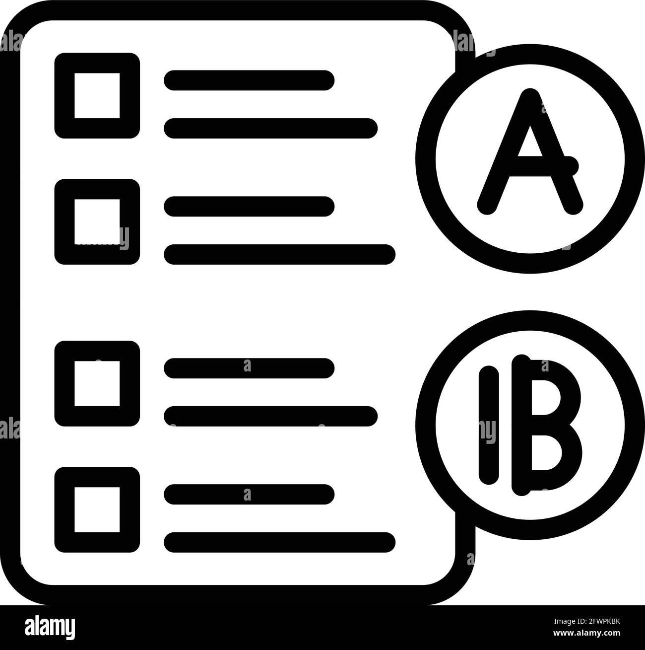 Student checklist icon. Outline Student checklist vector icon for web ...