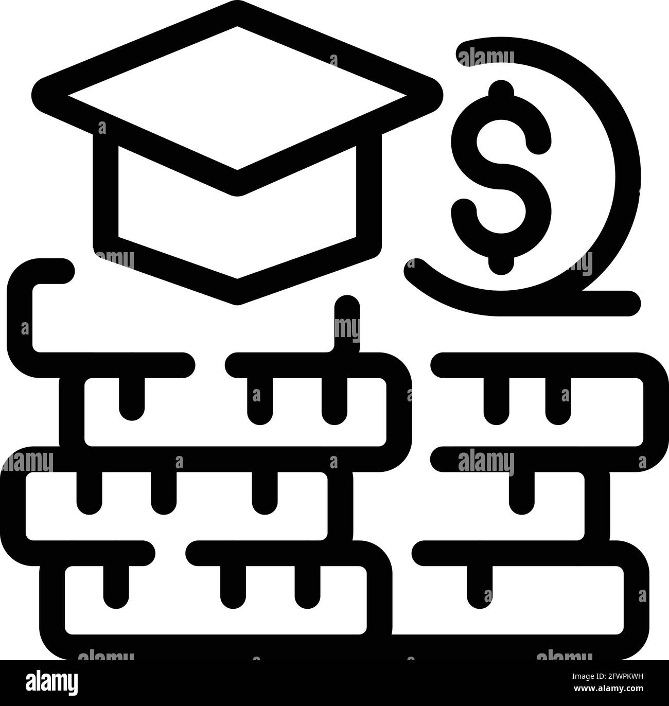 Financial graduation icon. Outline Financial graduation vector icon for ...