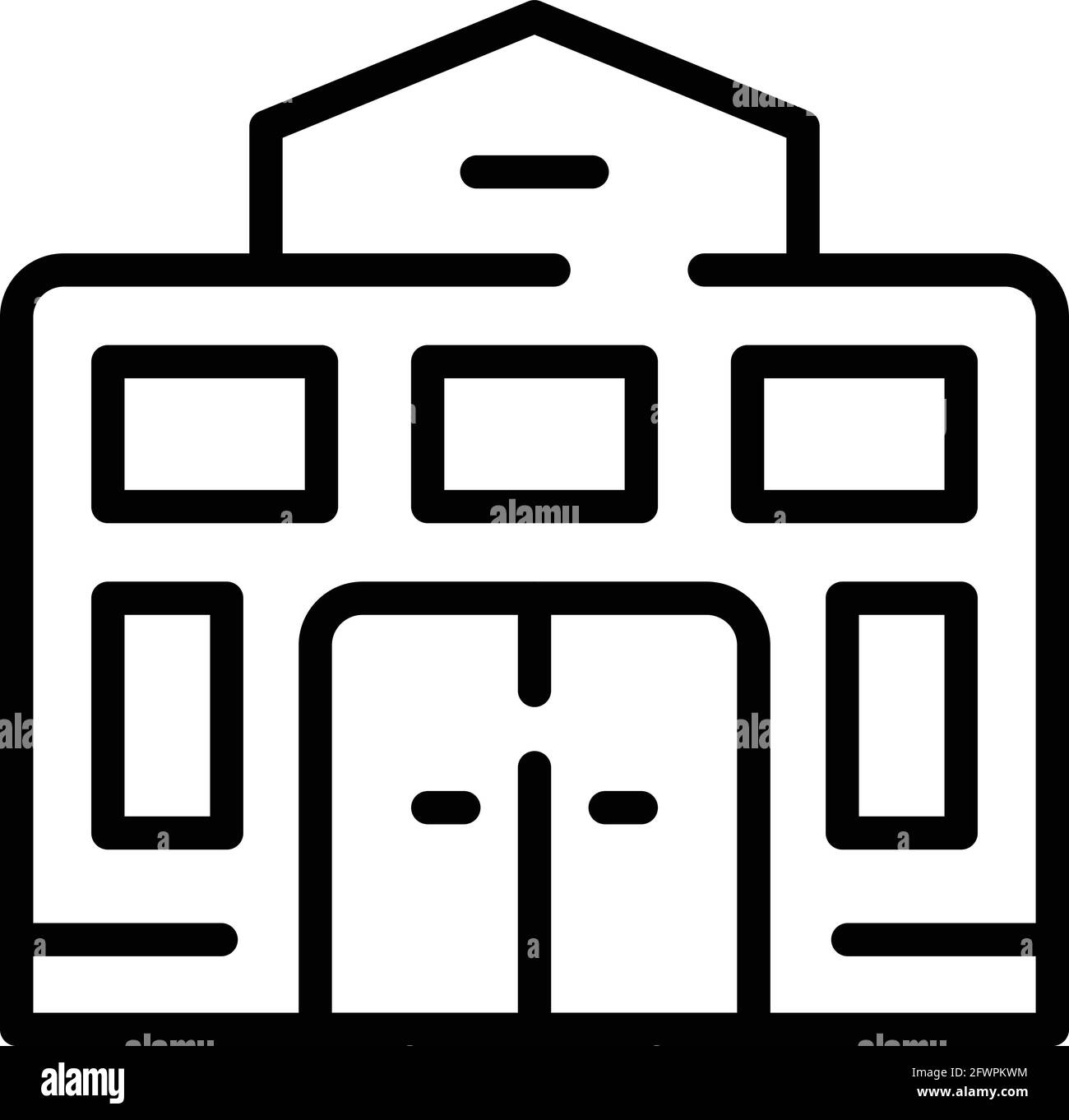 College School Building Icon Outline College School Building Vector