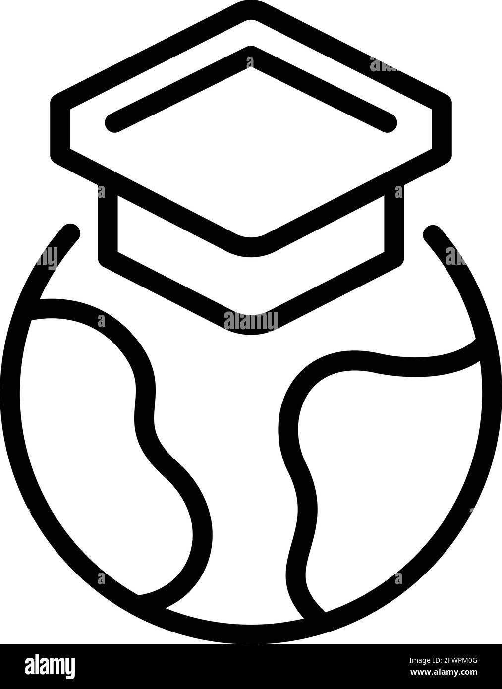 Global education icon. Outline Global education vector icon for web