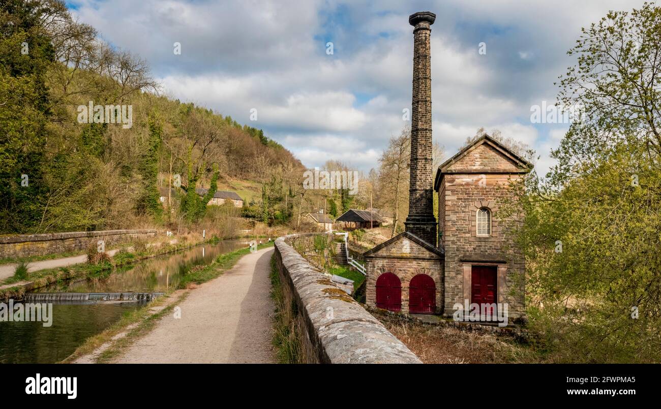Leawood Pumphouse built in 1849.Cromford canal , Derbyshire, England ,UK Stock Photo
