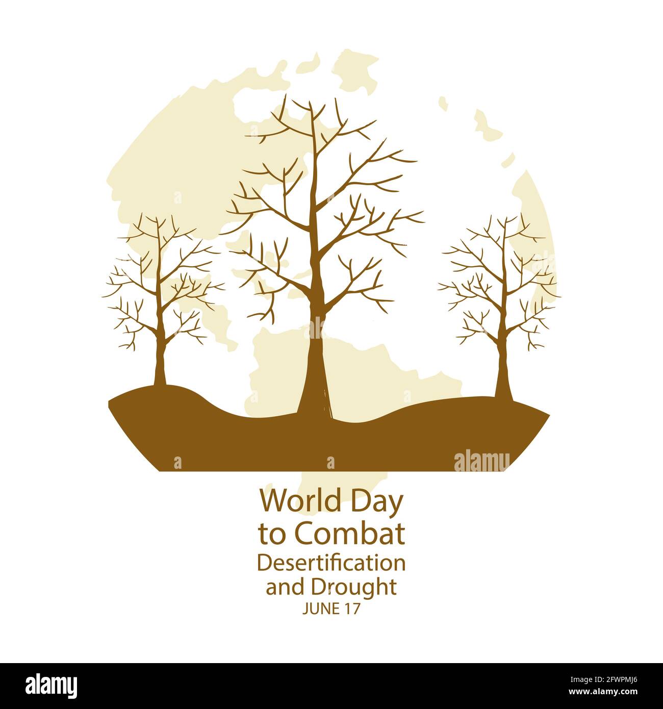 World Day to Combat Desertification and Drought. Poster concept. Stock Photo