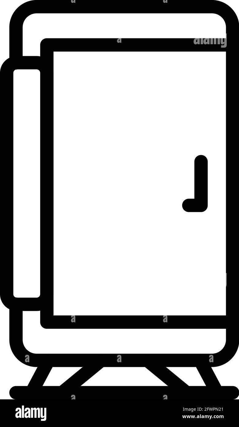 Beverage fridge icon. Outline Beverage fridge vector icon for web design isolated on white