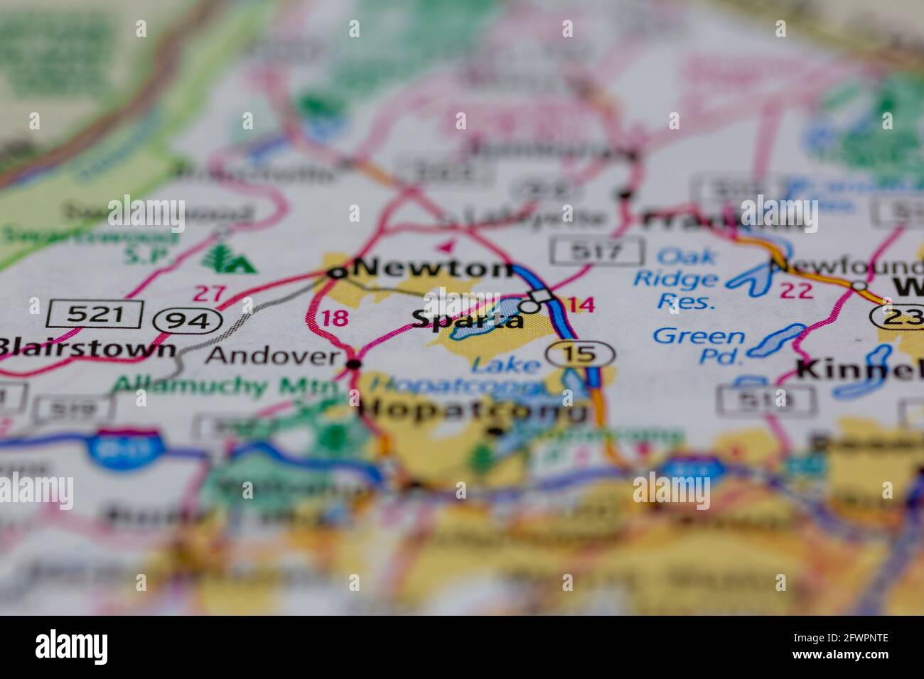 Sparta New Jersey USA shown on a Geography map or road map Stock Photo