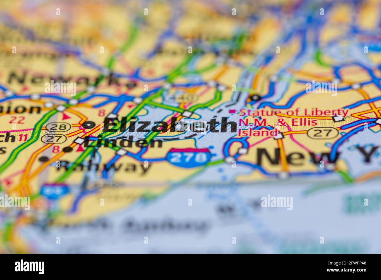 Elizabeth new jersey on a map hi-res stock photography and images - Alamy