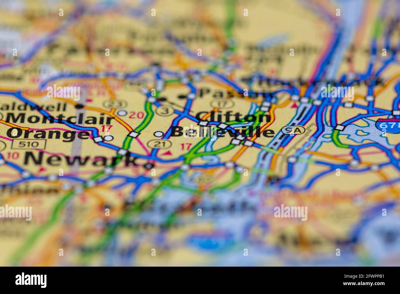 Map of belleville new jersey hi-res stock photography and images - Alamy