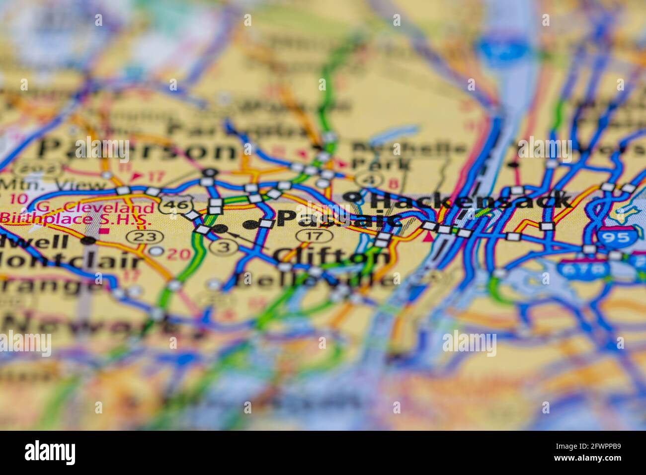 Passaic New Jersey USA shown on a Geography map or road map Stock Photo