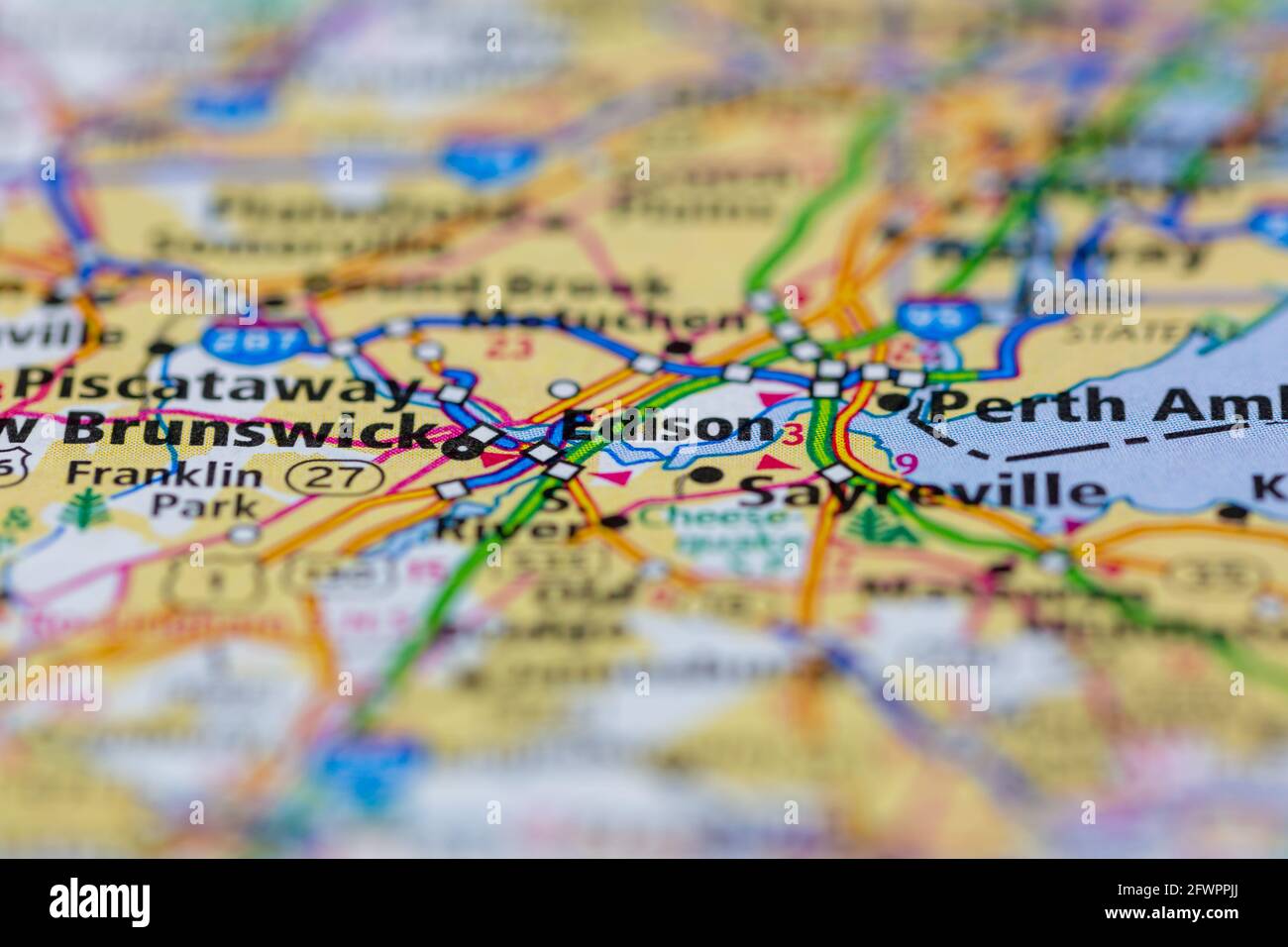 Edison new jersey map hi-res stock photography and images - Alamy