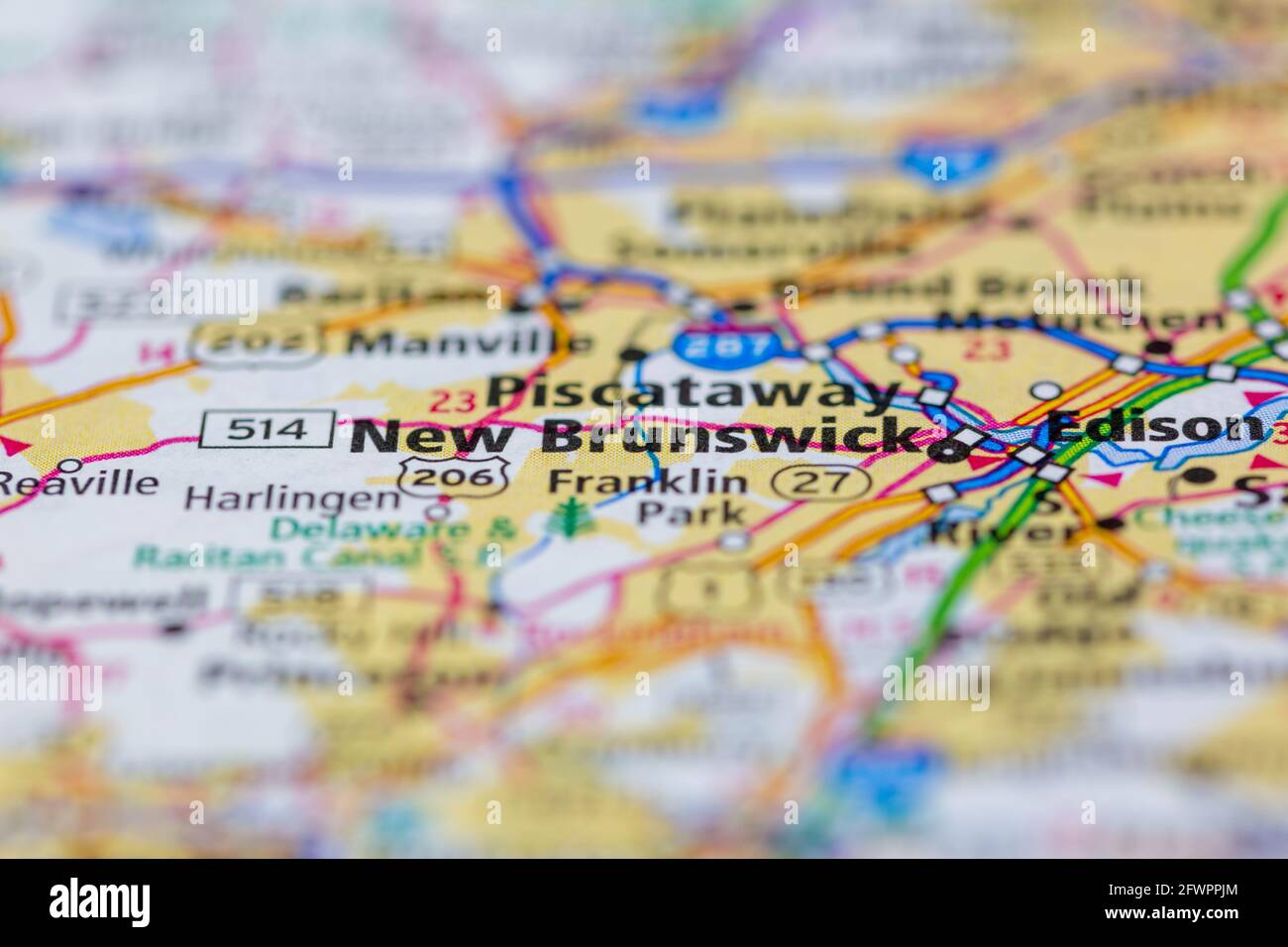 New Brunswick New Jersey USA shown on a Geography map or road map Stock Photo