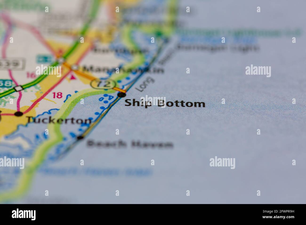 Ship Bottom New Jersey USA shown on a Geography map or road map Stock Photo