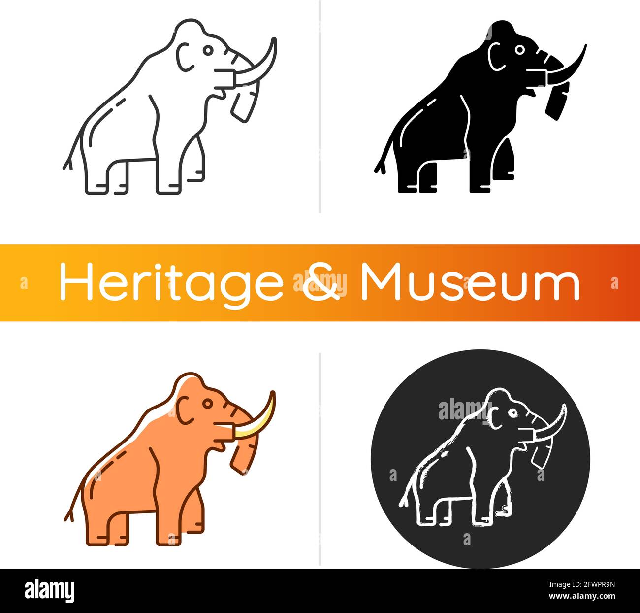 Mammoth skeleton icon Stock Vector