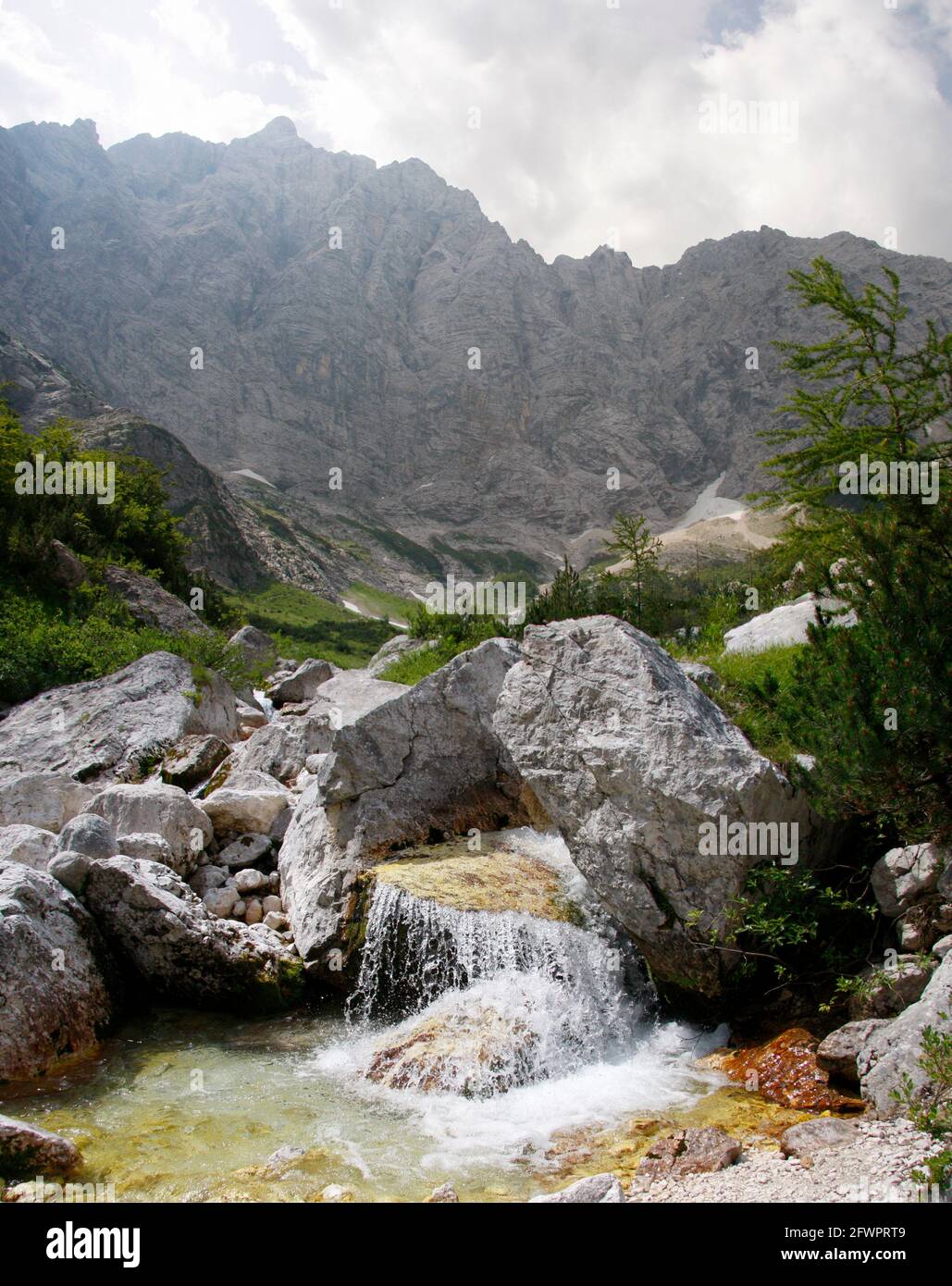 Panorama: Triglav-Nordwand - Impressionen: julische Alpen/ Julic Alps, Slowenien. Stock Photo