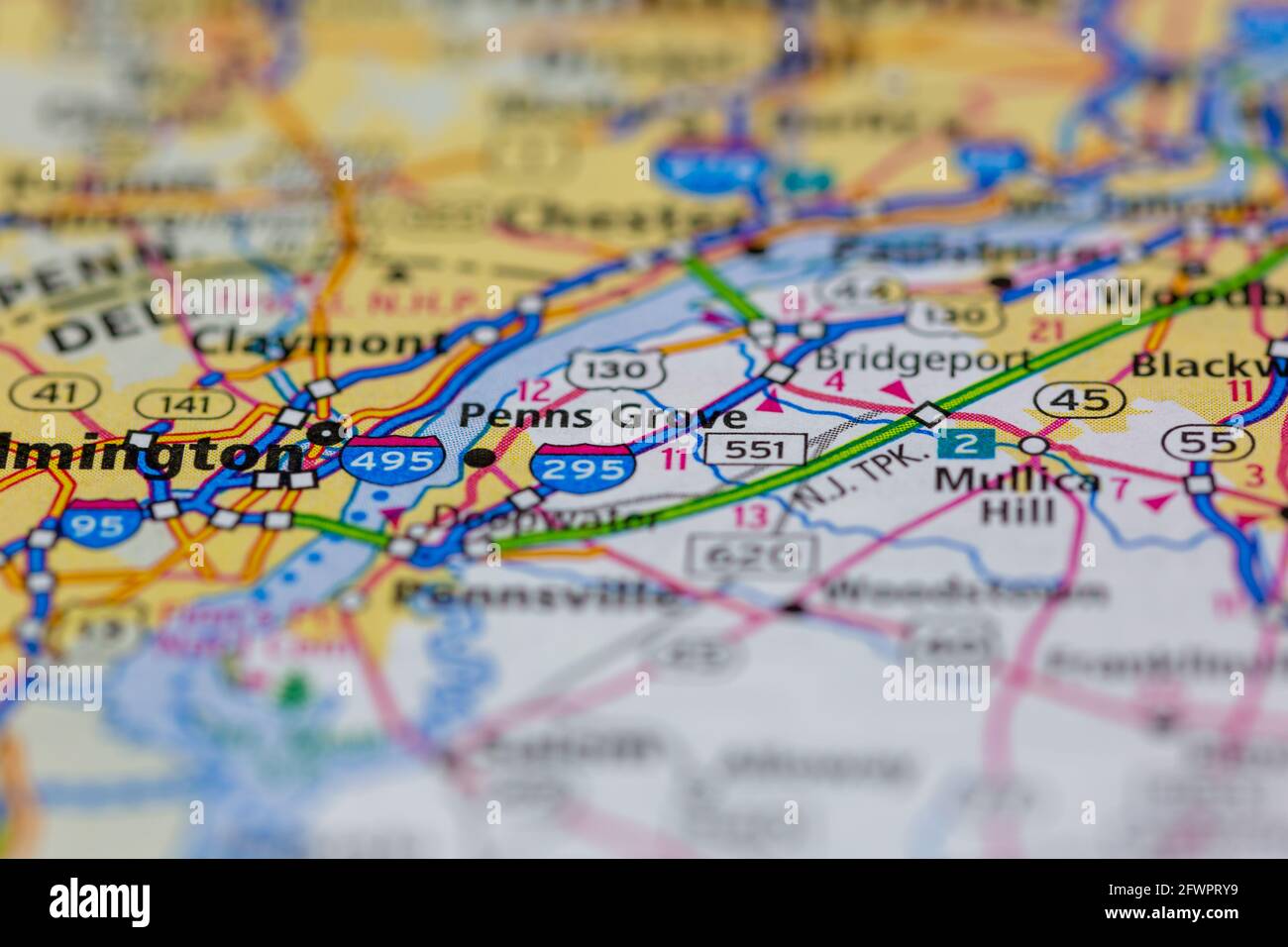 Penns Grove New Jersey USA shown on a Geography map or road map Stock