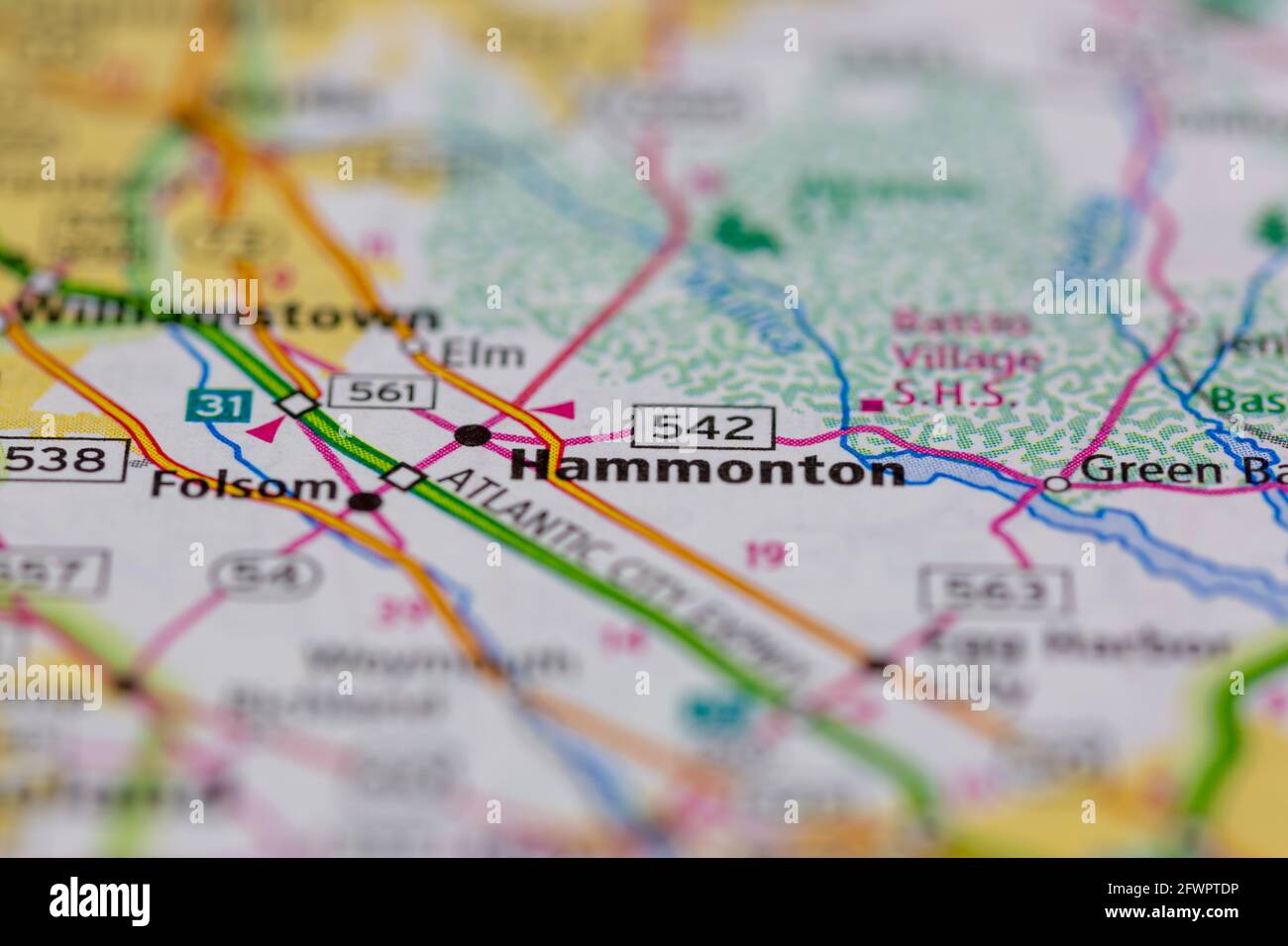 Hammonton New Jersey USA shown on a Geography map or road map Stock