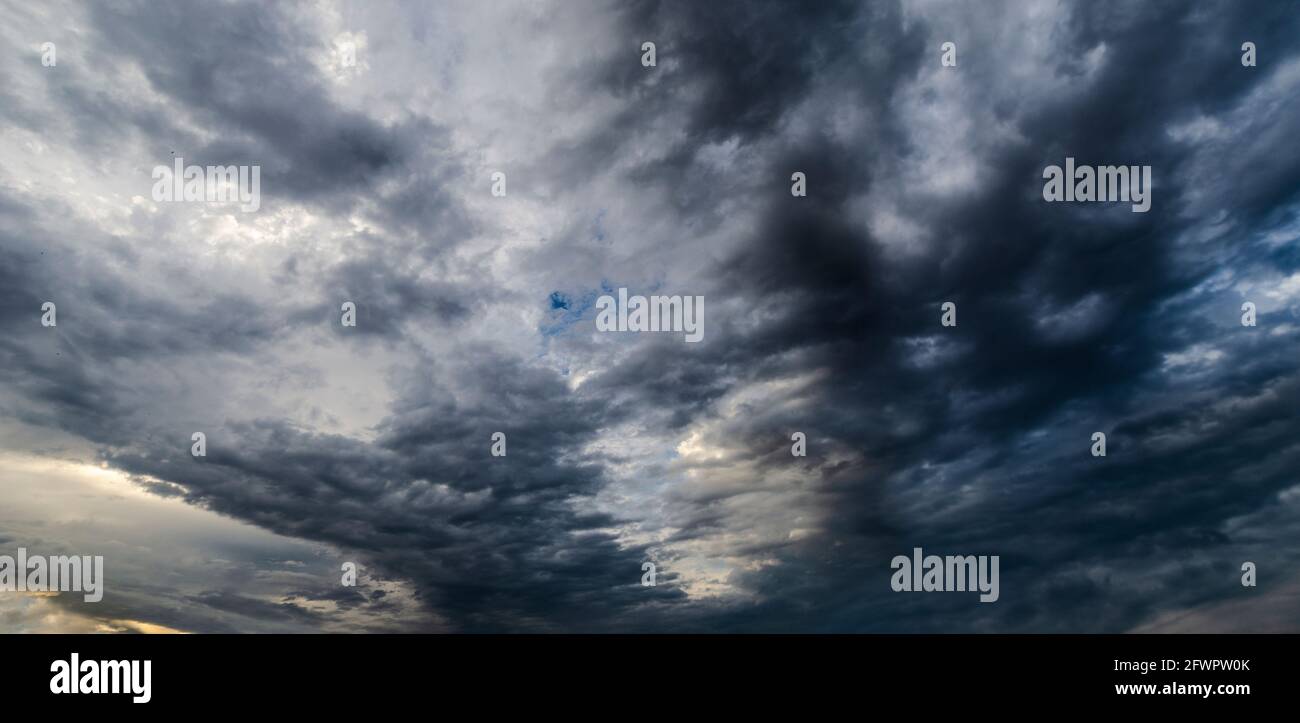 Dramatic stormy sky in the evening Stock Photo