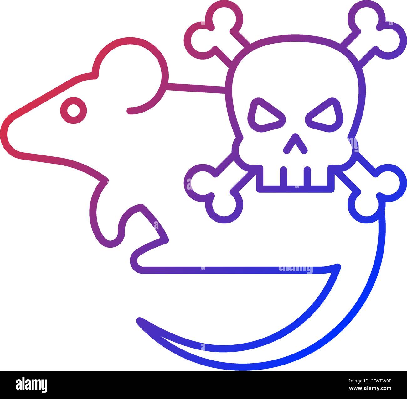 Animals gradient linear vector icon Stock Vector