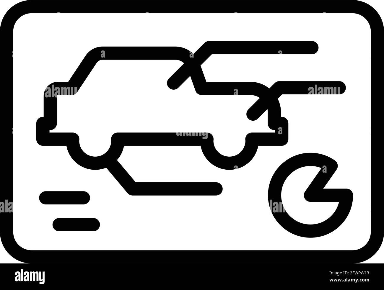 Electric autonomous car icon. Outline Electric autonomous car vector icon for web design isolated on white background Stock Vector