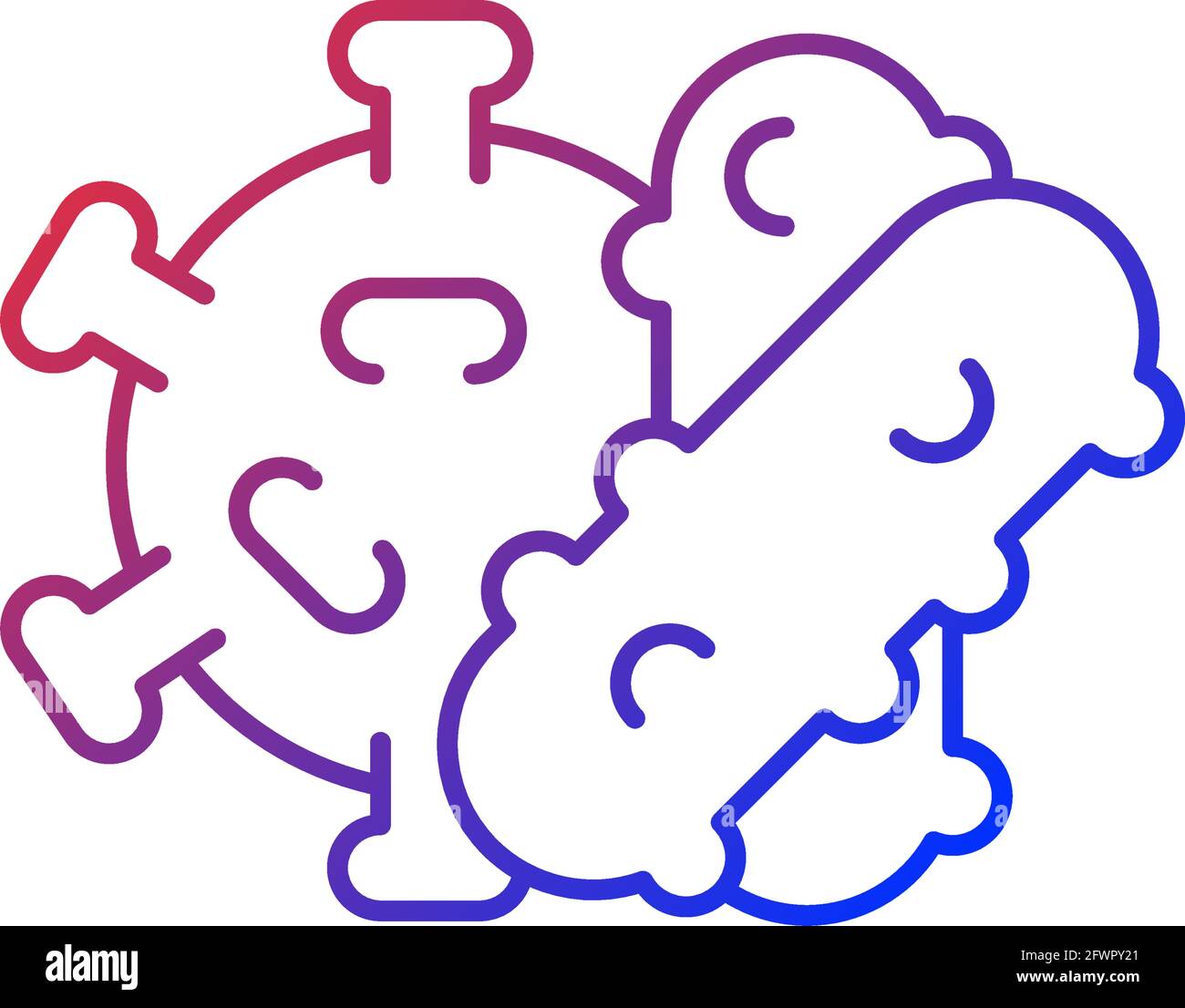 Bacteria and viruses gradient linear vector icon Stock Vector