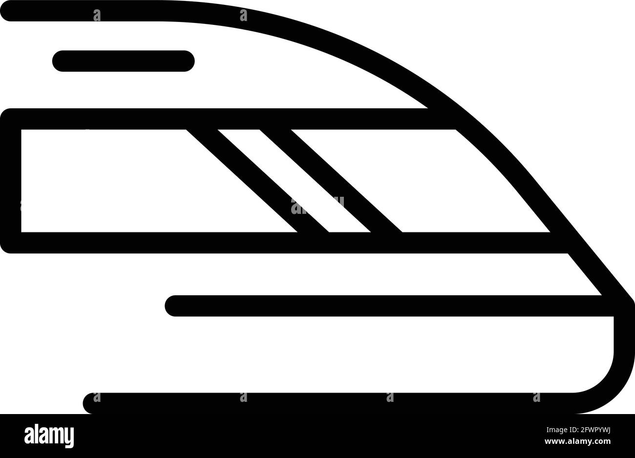 Subway high speed train icon. Outline Subway high speed train vector ...