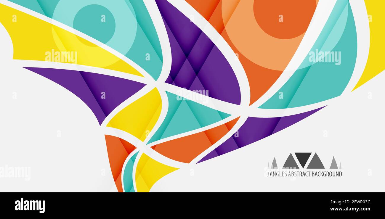 Abstract colorful background graphics template with blended triangles Stock Vector