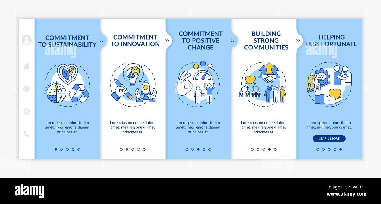 Organizational core values onboarding vector template Stock Vector