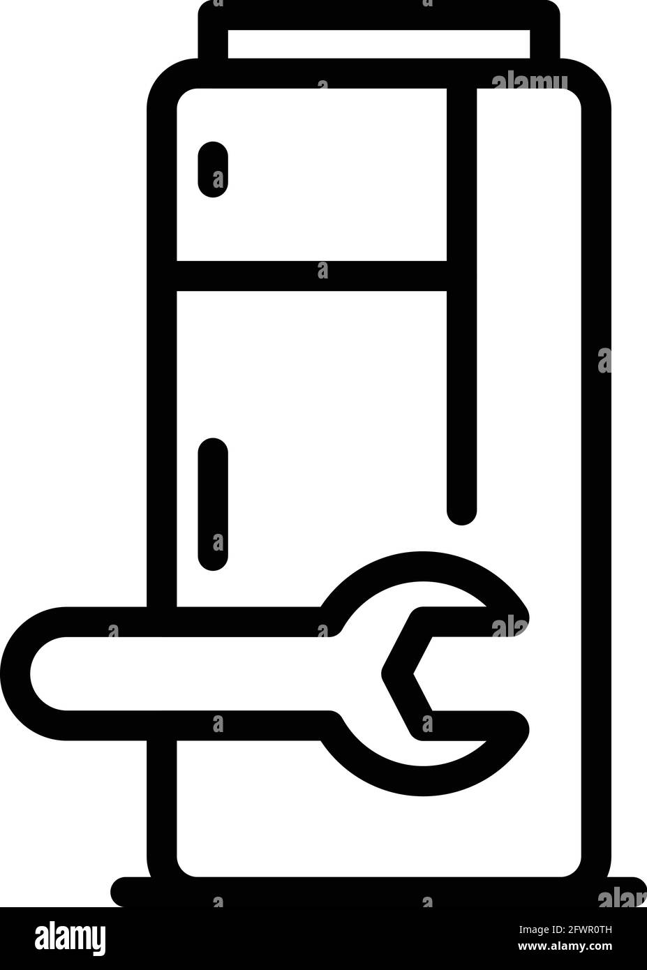 Key repair fridge icon. Outline Key repair fridge vector icon for web design isolated on white background Stock Vector