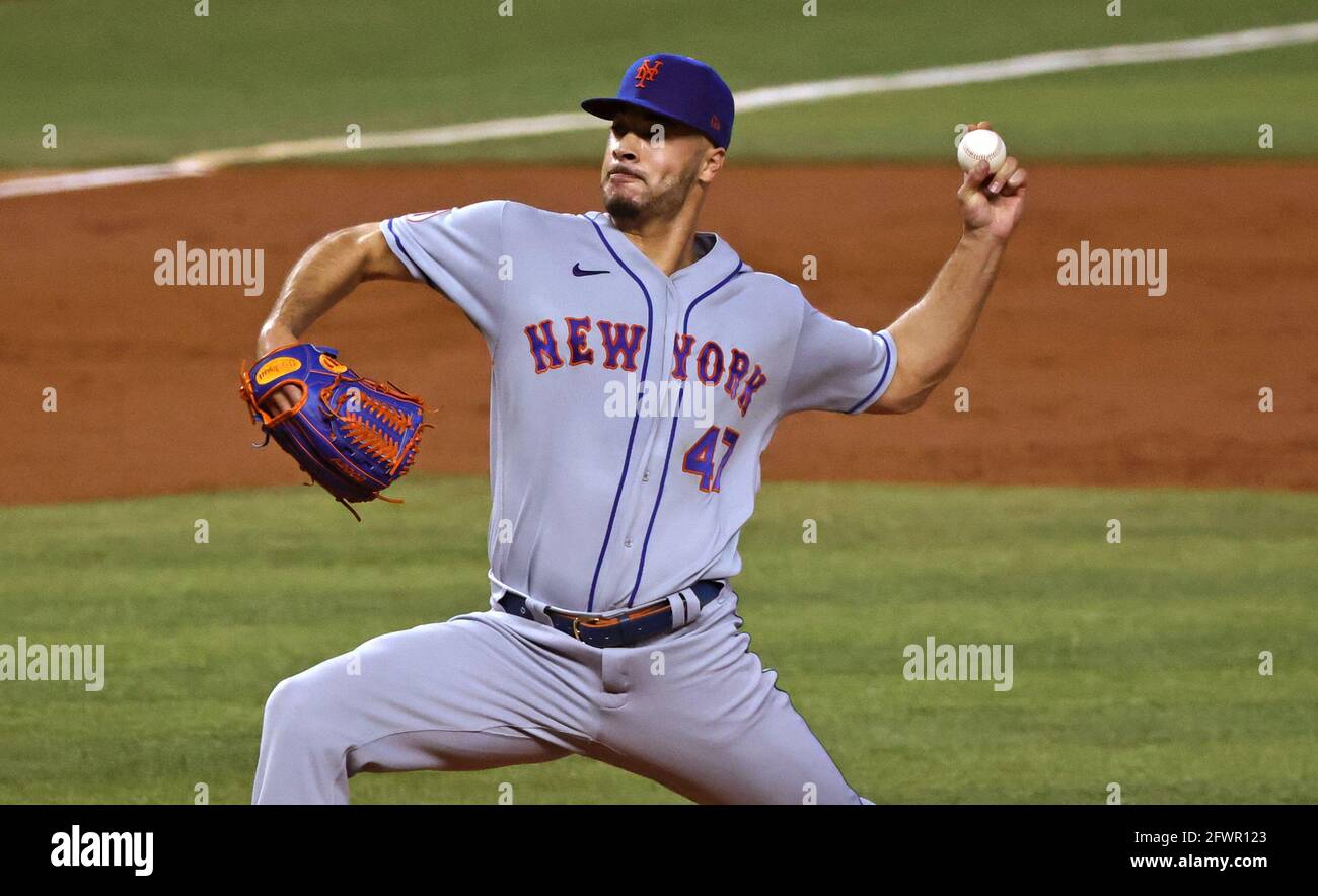 New York Mets pitcher Joey Lucchesi works against the Miami Marlins during the third inning at loanDepot park on Saturday, May 22, 2021 in Miami. (Photo by David Santiago/Miami Herald/TNS/Sipa USA) Stock Photo