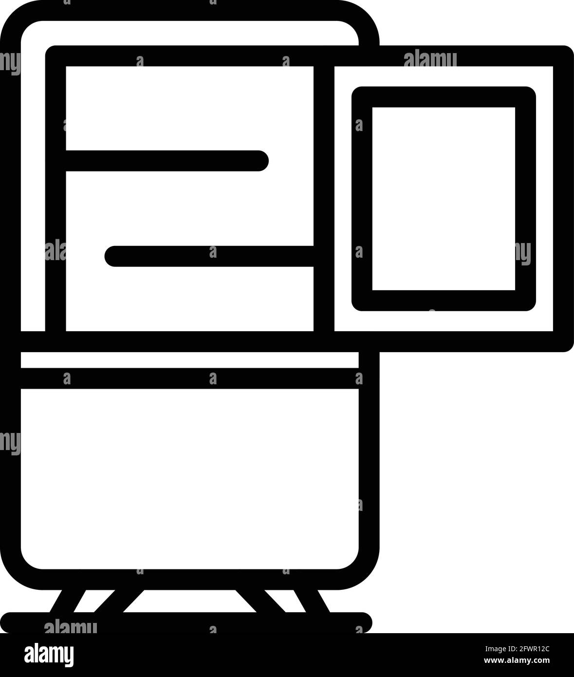 Fridge repair icon. Outline Fridge repair vector icon for web design isolated on white background Stock Vector