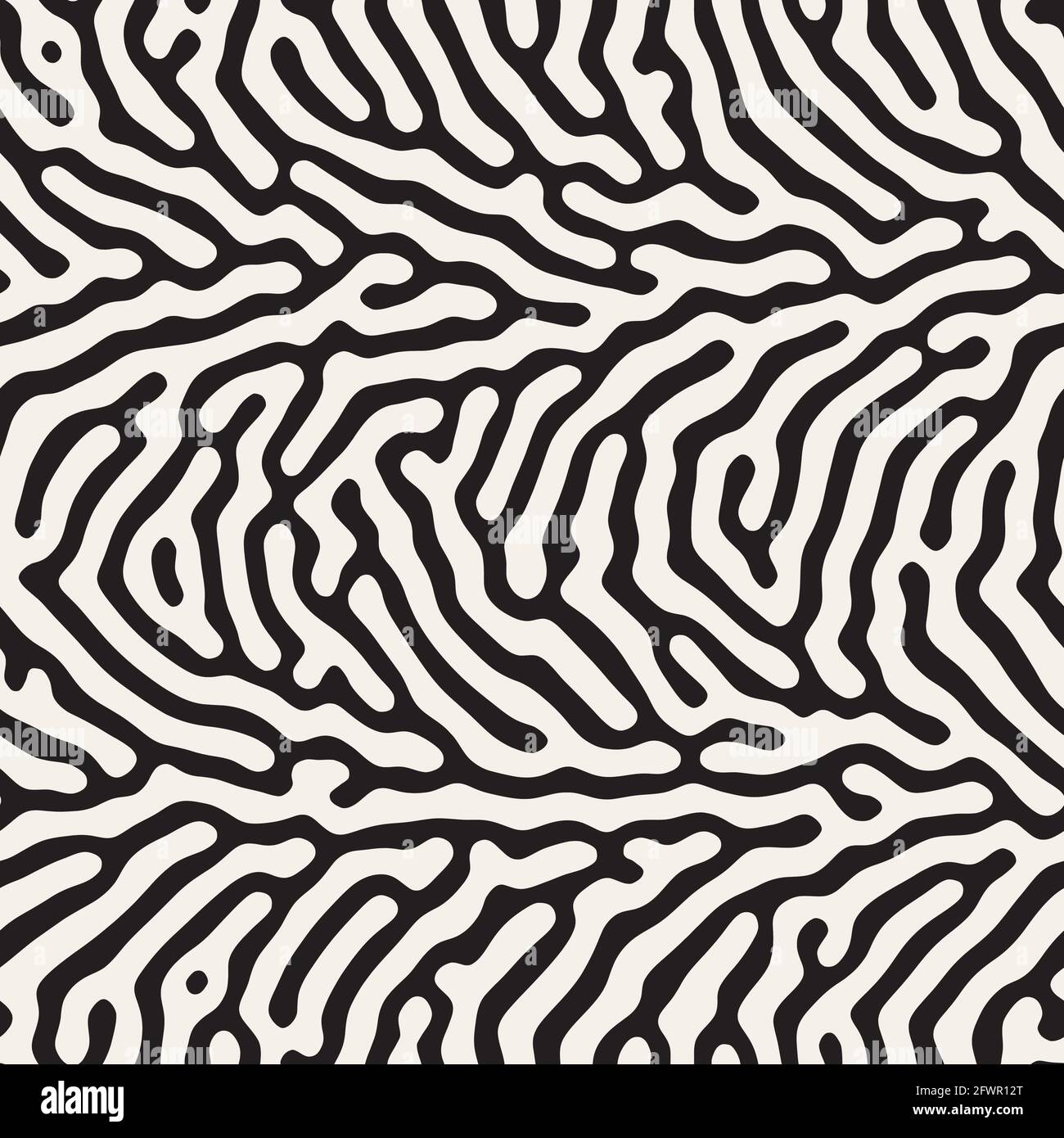 Vector seamless trendy pattern. Monochrome organic shapes texture ...