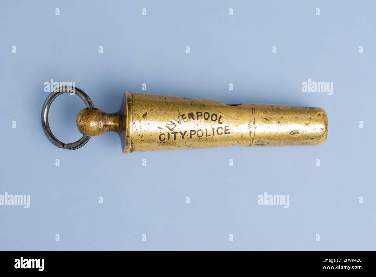 Conical 'Beaufort' whistle made by R. A. Walton for the Liverpool City Police, 1890s Stock Photo