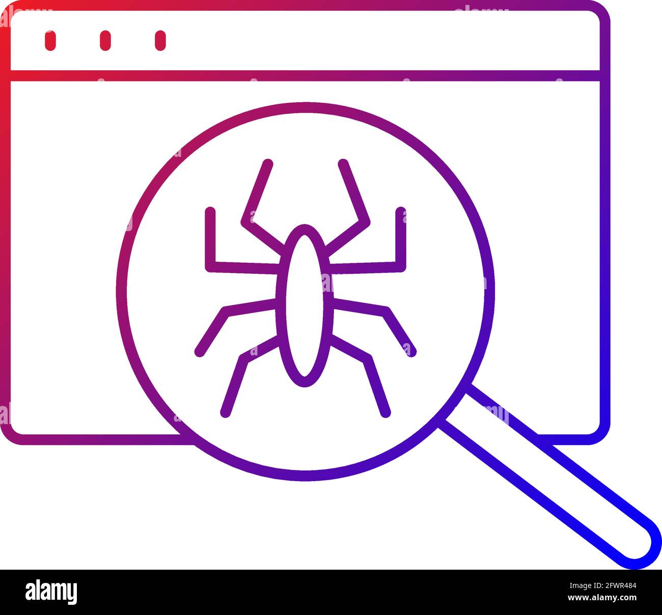 Computer viruses gradient linear vector icon Stock Vector