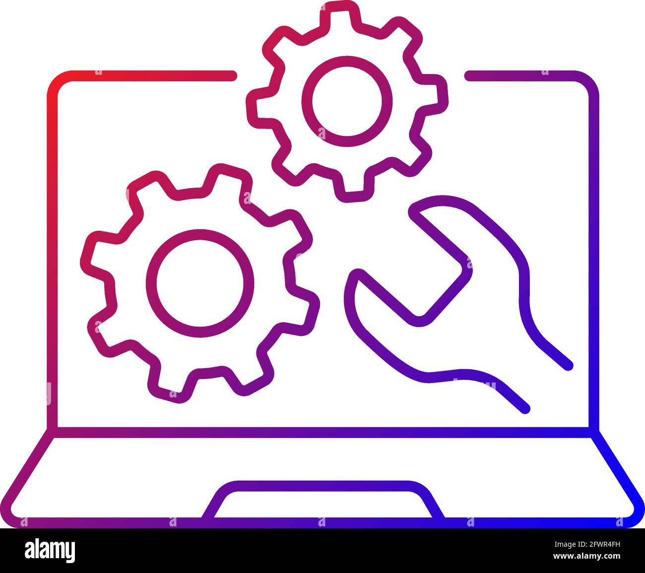 Computer repair service gradient linear vector icon Stock Vector