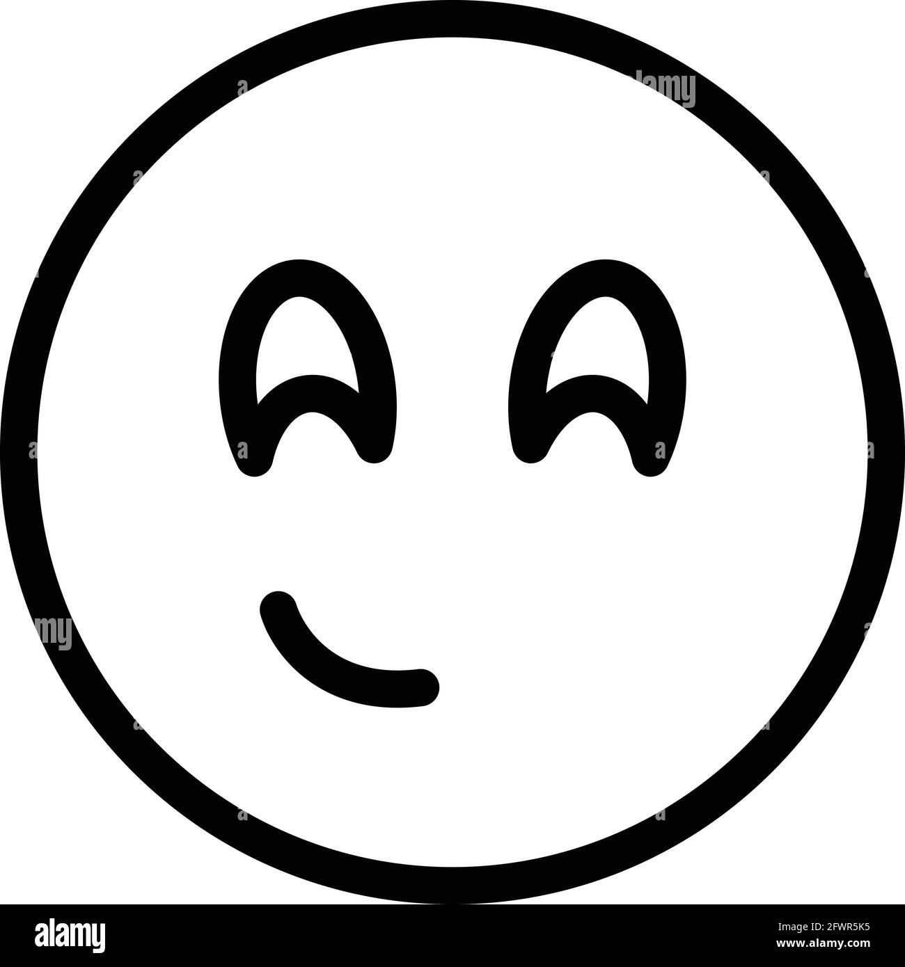 Slightly smiling face icon. Outline Slightly smiling face vector icon