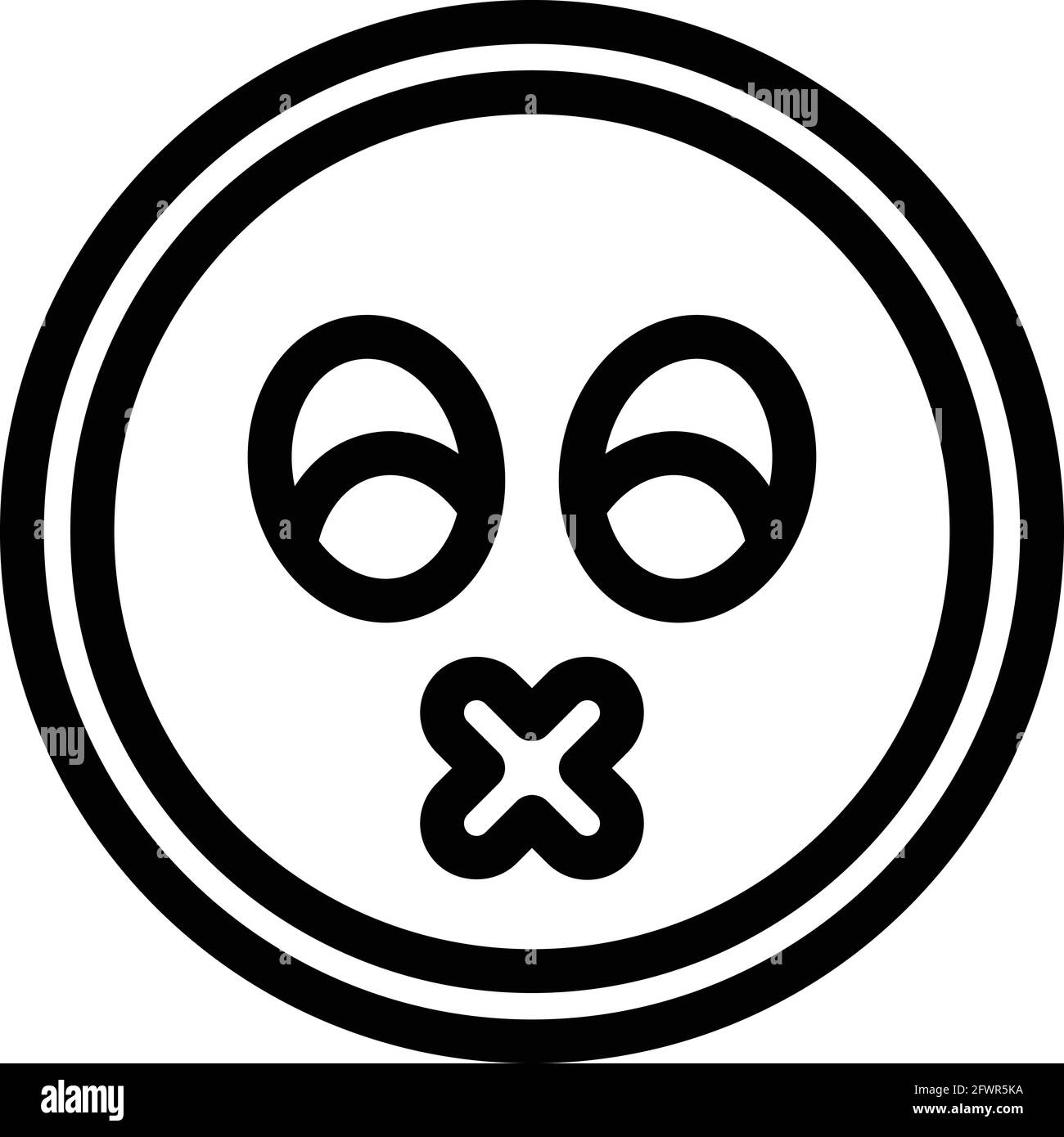 Muted emoji icon. Outline Muted emoji vector icon for web design