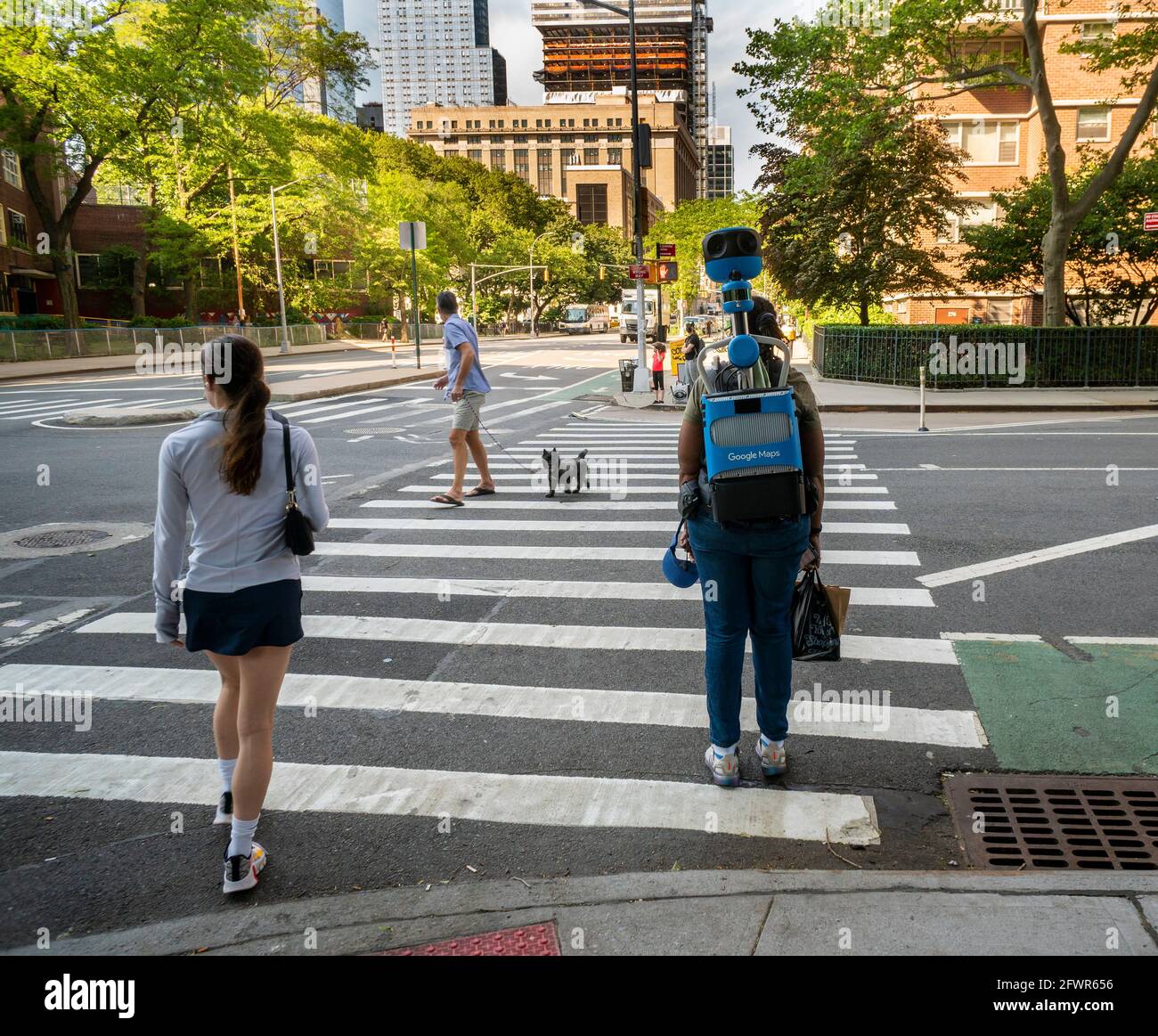 New York, USA. 20th May, 2021. A Google Maps walker in Chelsea in New York on Wednesday, May 20, 2021 . (Photo by Richard B. Levine) Credit: Sipa USA/Alamy Live News Stock Photo