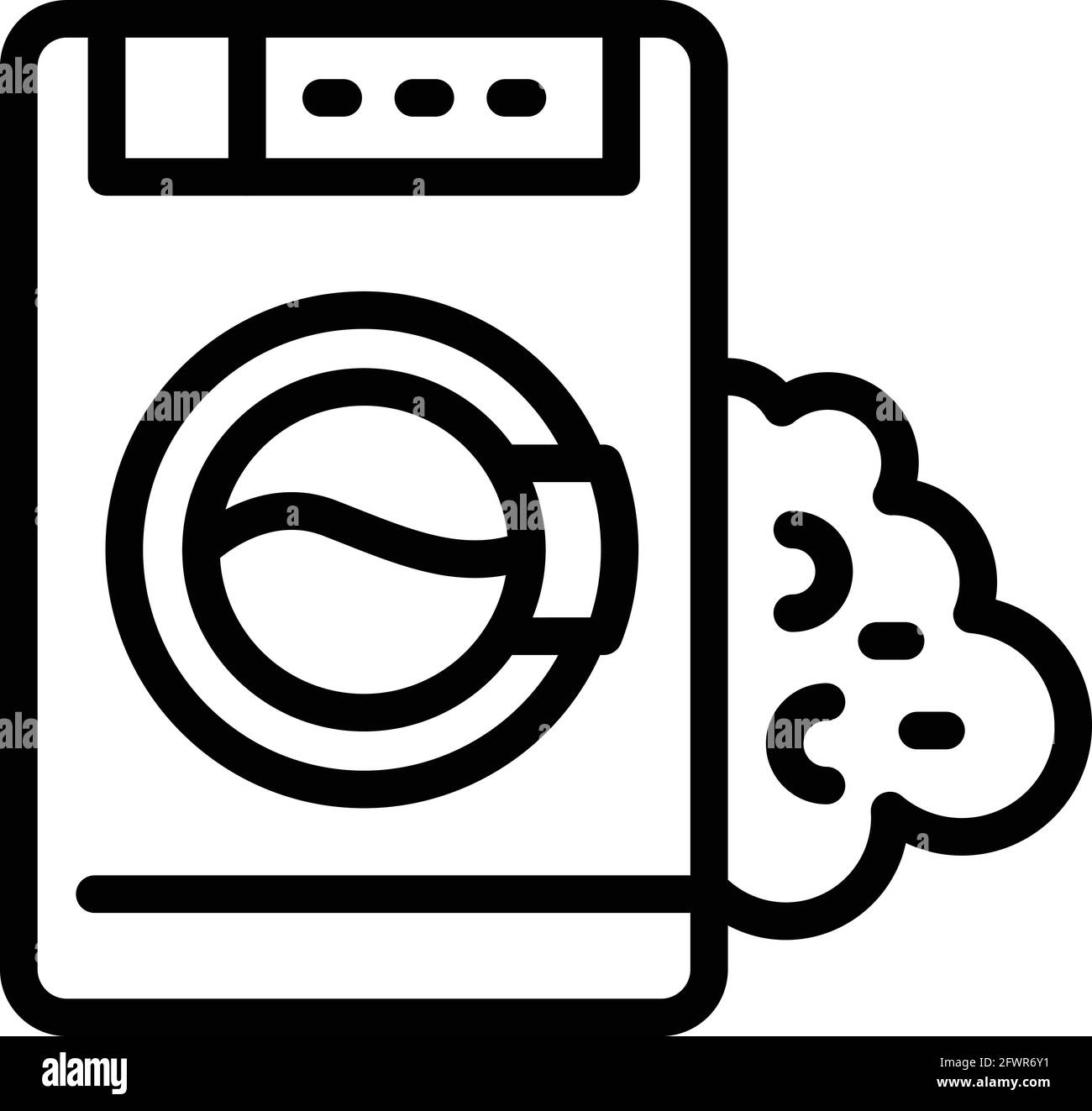 Faulty washing machine icon. Outline Faulty washing machine vector icon